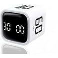 thumbnail image 1 of Digital Cube Pomodoro Timer Desk Rechargeable Productivity Timer 5/10/30/60min & Custom Countdown, Vibration & Adjustable Sound Alarm,for Task Work Kitchen ADHD Kids Studying (White), 1 of 7