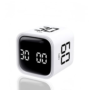 Digital Cube Pomodoro Timer Desk Rechargeable Productivity Timer 5/10/30/60min & Custom Countdown, Vibration & Adjustable Sound Alarm,for Task Work Kitchen ADHD Kids Studying (Black)