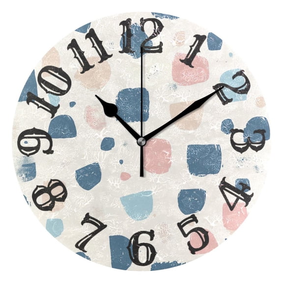 Digital Cubes Wall Clock 10 inch Non-Ticking Easy to Read Decorative Clocks for Home Bedroom Living Room