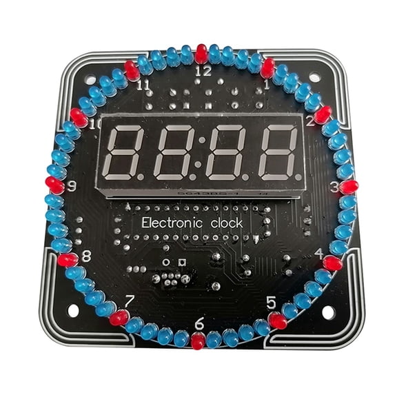 Digital DIY Electronic Clock Kit Light Control Rotation Digital LED Temperature Time Display Tool for Soldering Practice,1 * DIY Electronic Clock Kit