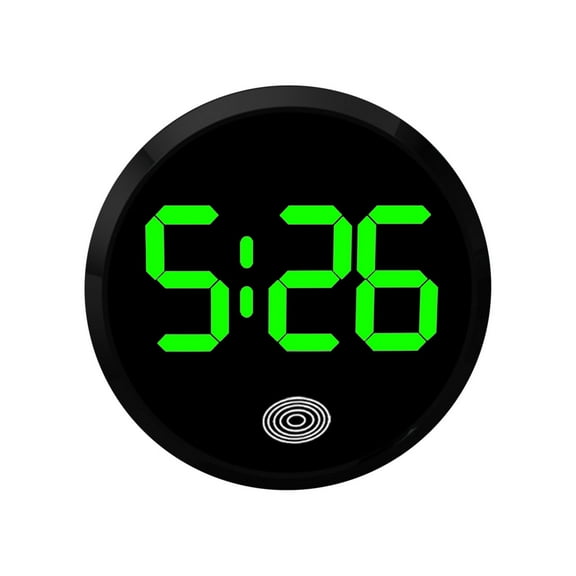 Digital Dashboard Car Clock, Stick On Vehicle Digital Clock with LED Time Display, Touch Activated Round Luminous Automotive Interior Watch Decorative Accessories, Universal Fit