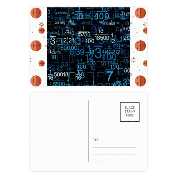 Digital Decimal Illustration Science Technology Basketball Postcard Set Thanks Card Mailing Side 20pcs