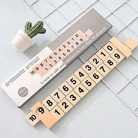 Digital Decomposition Ruler: Puzzle Stationery Combination for Mathematical Enlightenment. High-Quality Beech Wood for Addition and Subtraction.(13.0 x 2.4 Inch)