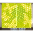 thumbnail image 1 of Ambesonne Modern Curtains 2 Panel Set, Butterfly Shapes Dots, 108" x 90", Pale Green Yellow, 1 of 3