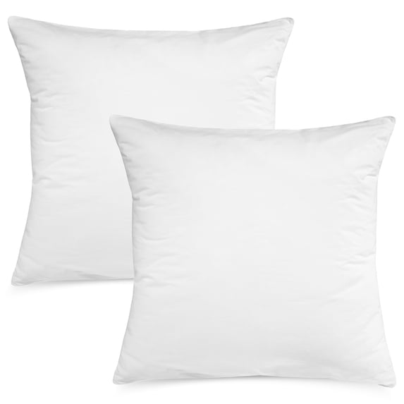 Digital Decor Pillow Insert Sham, Standard/White (12" x 12", Double Pack)