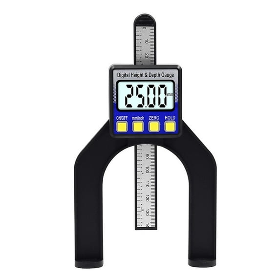 Digital Depth Caliper Height Gauge Digital Tread Depth Gauge LCD Magnetic Self Standing Aperture 0-80mm