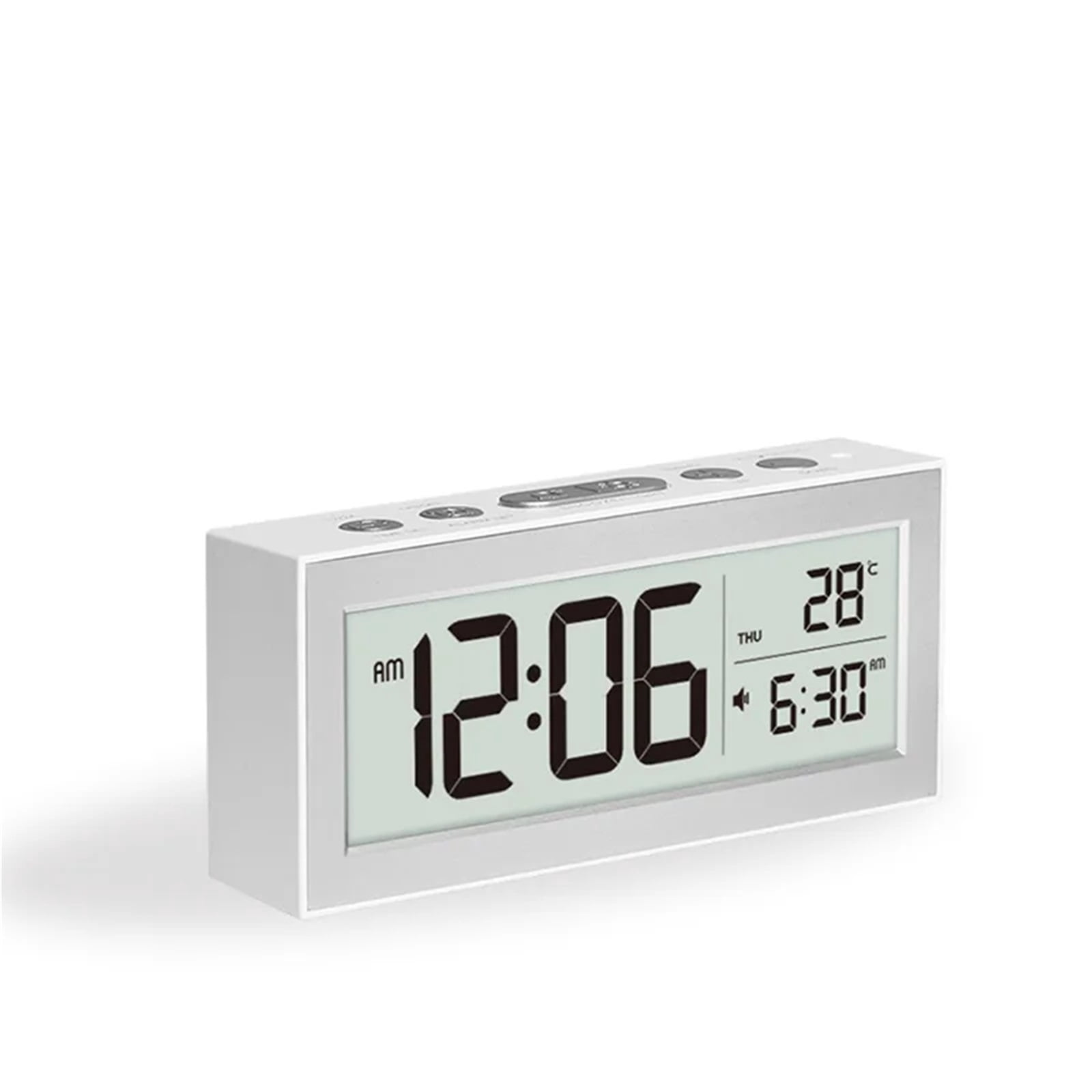 Digital Desk Clock LCD Retro Alarm Clock for Bedrooms Travel Temperature Display Backlight Calendar Battery Operated