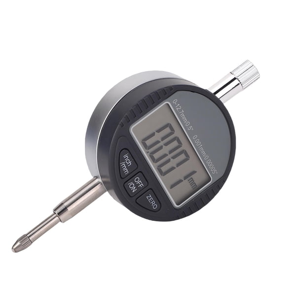 Digital Dial Indicator Gauge with Rear Cover LCD Electronic High Precision Measuring Tool 0-0.5 inches / 0-12.7 mm Range 0.00005 inches Resolution
