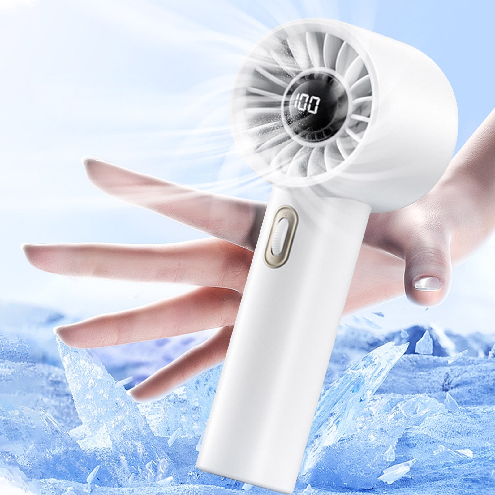 Digital Display 100 Speed Fan, Handheld Stepless Speed, Turbocharged ...