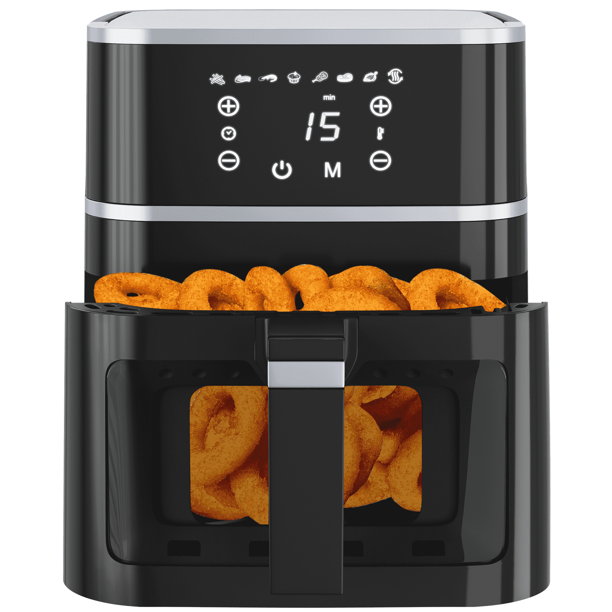 Dailygol 5.2QT Air Fryer,8-in-1 Multi-Function Kitchen Appliance,400 Max,Visible Window and Digital Screen,80% Oil-Less,Black