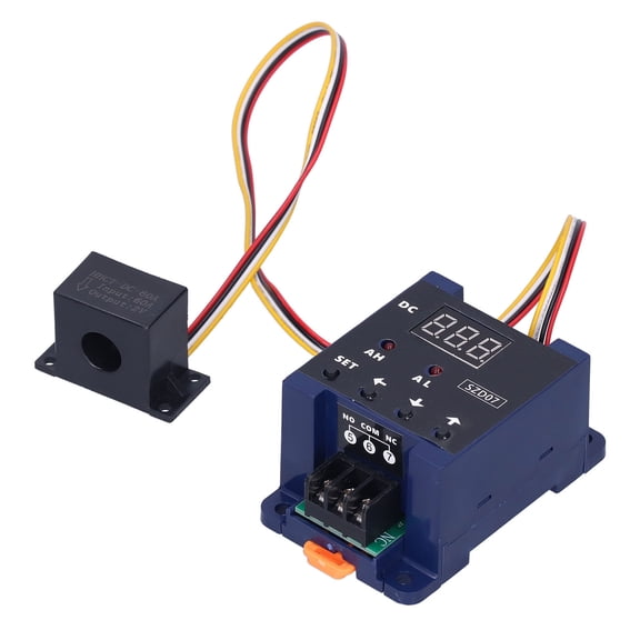 Digital Display Ammeter Current Sensing Switch Overload Protection Meter 0.3-50A DC8-35V (4.33 x 3.94 in)