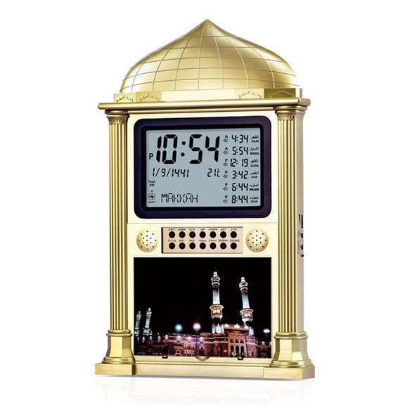 Digital Display Azan Calendar for Home Bedroom Decoration Prayer Snooze Wall Clock Desktop Alarm Clock HA-4002