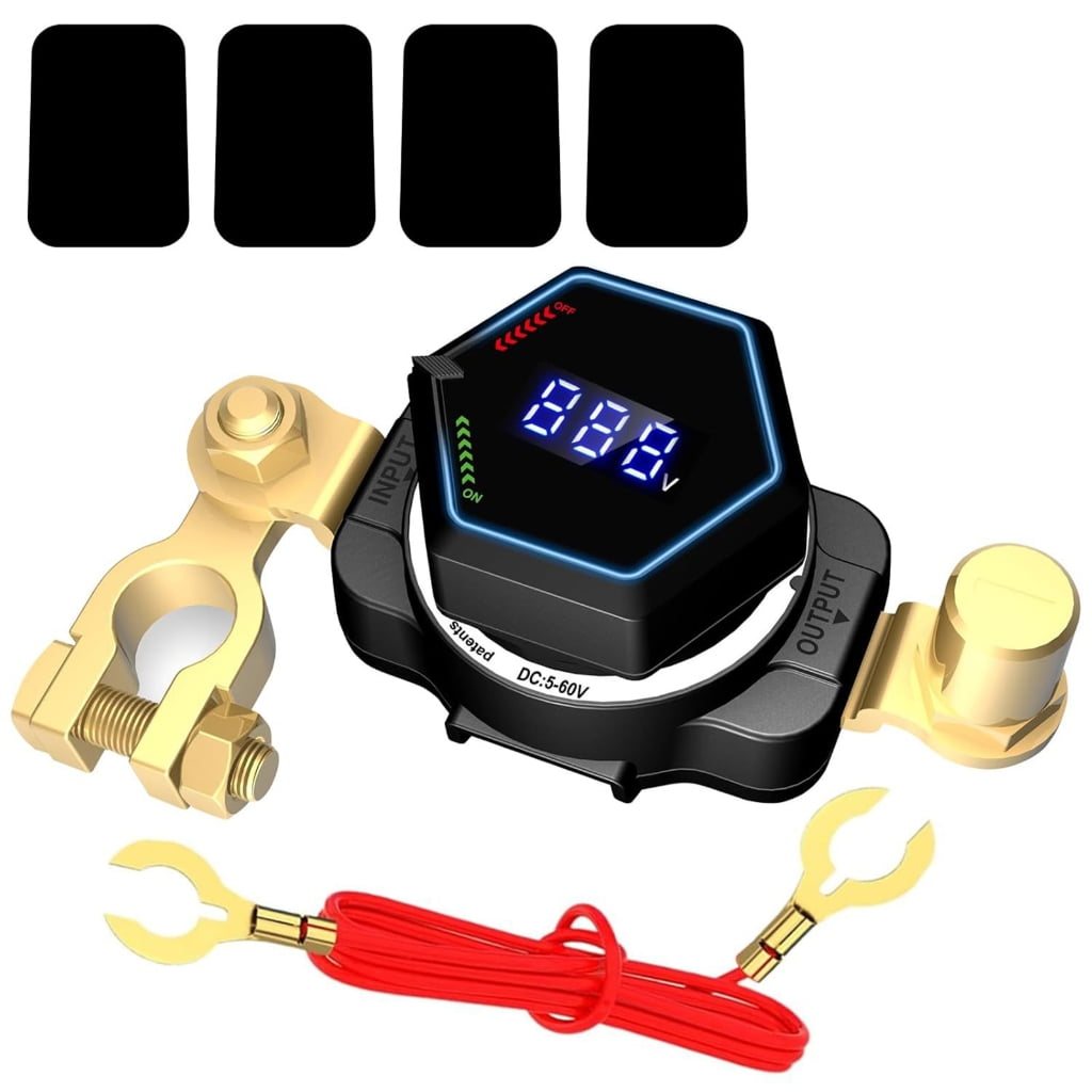 Digital Display Battery Disconnect Switches Waterproof and Precisions Design With Voltage Monitor For Car Truck Boats