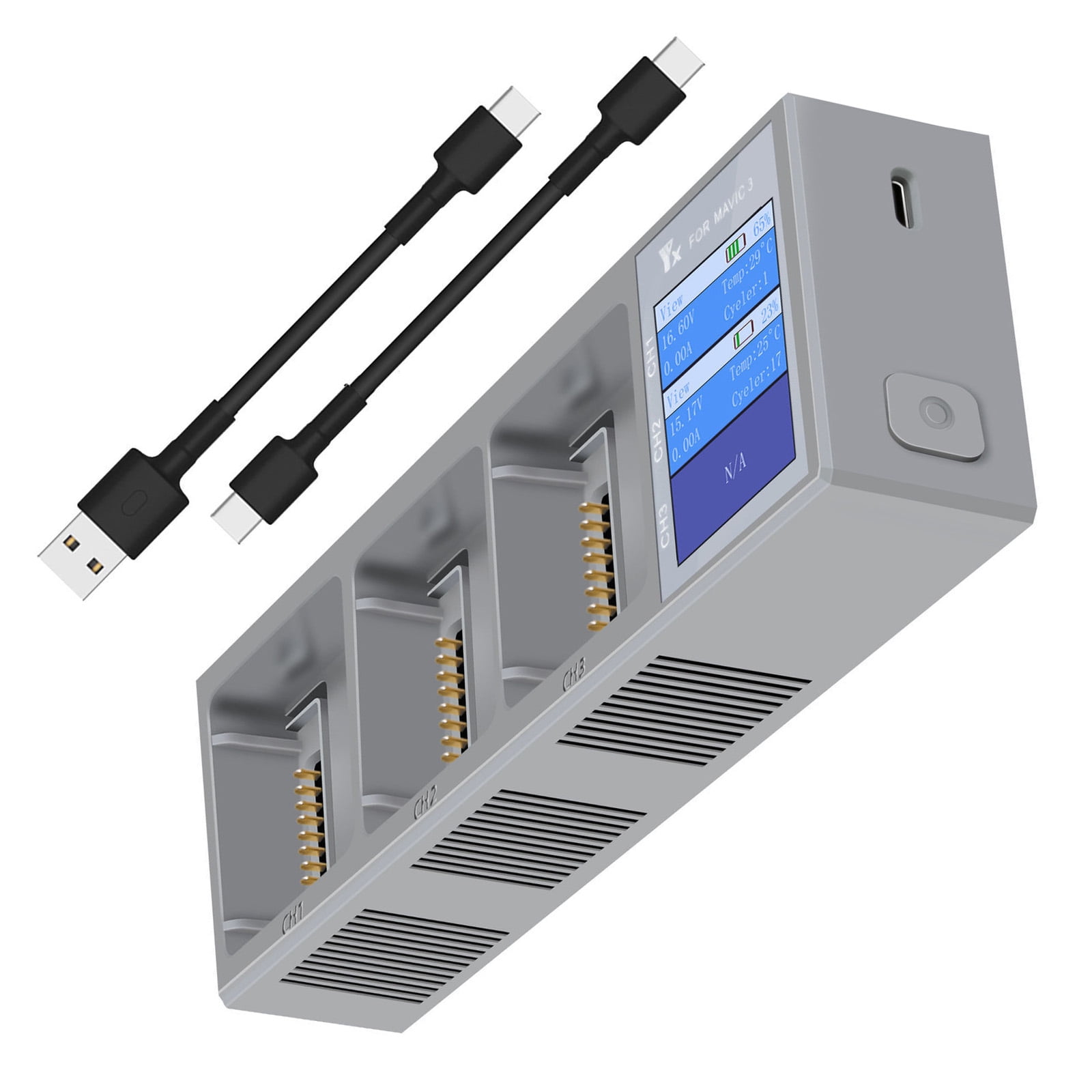 Caricabatterie Auto Con Display Digitale Per DJI Mavic 3 | Alimentatore Elettrico Da Auto Per Drone