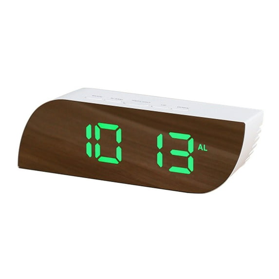 Digital Display Desktop Alarm Clock - Adjustable Makeup Mirror with LED Light - Desktop Alarm Clock with LED Light and Adjustable Makeup Mirror