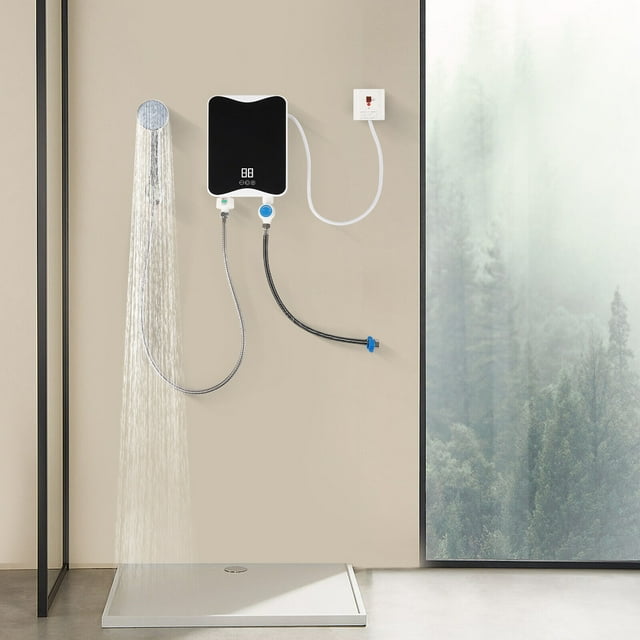Digital Display Electric Tankless Instant Water Heater W/ Shower Head