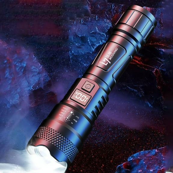 Digital Display Flashlight under $5! Kadlawus Digital Display Flashlight, USB Rechargeable LED Work Light with Battery Indicator, Zoomable, 3 Modes, Portable for Repair, Inspection, Hiking