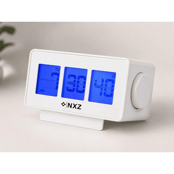Digital Display Flip Clock, Smart Backlight Battery Operated Alarm Table Clock, Date & Temperature Display Alarm Clock for Students, Table Clock with Snooze Function