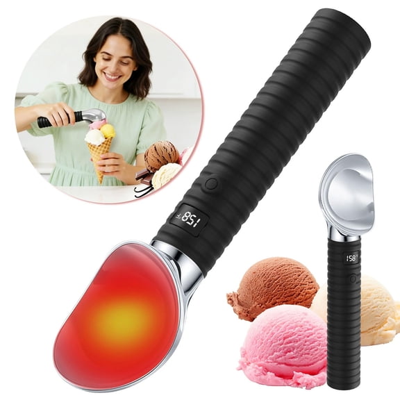 Digital Display Heated Ice Cream Spoon Dynamoelectric Heated Stainless Steel Ice Cream Spoon Automatic Ice Cream Spoon