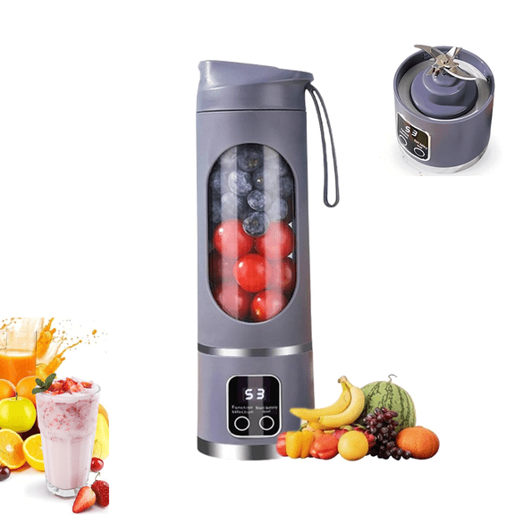 Digital Display Juicer with Smart LED Display, Diet-Friendly Portable Multimode Blender, 450ML USB Personal Electric Juicer for Shakes and Smoothies
