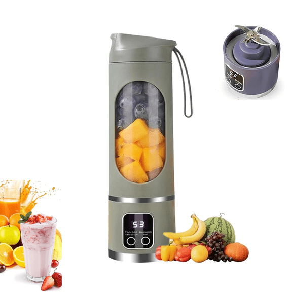 Digital Display Juicer with Smart LED Display, Diet-Friendly Portable Multimode Blender, 450ML USB Personal Electric Juicer for Shakes and Smoothies