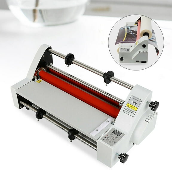 Digital Display Laminator V350 Hot Cold 4 Rolls Laminating Machine 110V