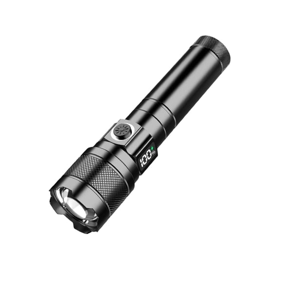 Digital Display Lcd Rechargeable Led Flashlight High Lumens Aluminum Alloy for Camping Hiking Emergency