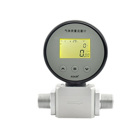 Digital Display Mass Gas Flowmeter, AMS2106 Air Nitrogen Can Measure Flow Equipment NPT1/2 ,Easy to Use