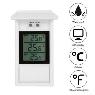 QIFEI 2Pcs Wall Thermometer Indoor Outdoor Home Office Garden Temperature  Mounted White
