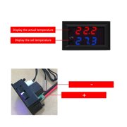 Digital Display Microcomputer Thermostat Switch and High Accuracy Electronic Temperature Controller Dual Mode 12V / 24V Support, 1.89 x 1.10 Inches / 4.8 x 2.8 cm For Hatching Area & HVAC System