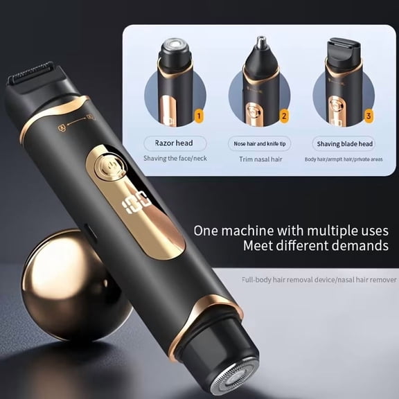 Digital Display Multi-Purpose Men's Grooming Electric Trimmer - Type-C Fast Charging for Home and Travel Use