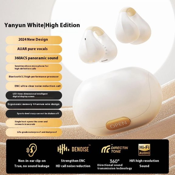 Digital Display Sports Non In-ear OWS Clip-on Bluetooth Headset