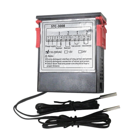 Digital Display Temperature Thermostat Controller Double Probe Sensors for Farm Refrigerator Heating Cooling Thermostat