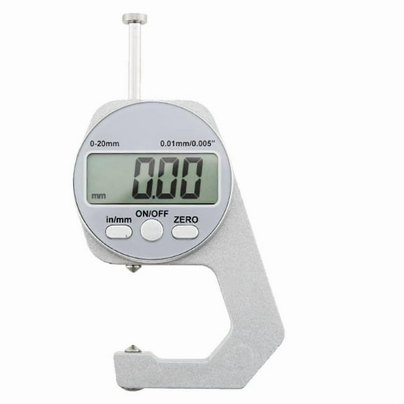 Digital Display Thickness Gauge Electronic LCD Micrometer Metric Wall Thickness Measurement Tools 0-20mm Pointed Head,1 * Thickness Gauge,Gray