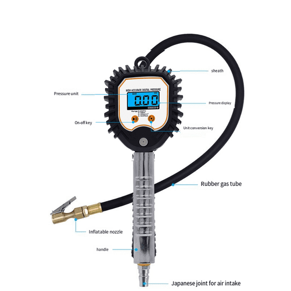 Digital Display Tyre Pressure Gauge High Precision Monitoring Inflator Car Valve Valve Universal Repair Tool -001