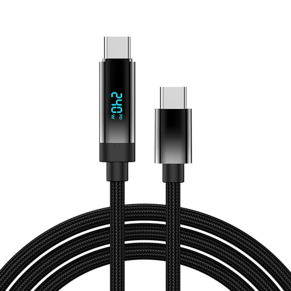 Digital Display USB C to USB C Cable 240W Fast Charging & Data Transfer 480Mbps for Smartphones Tablets Laptops