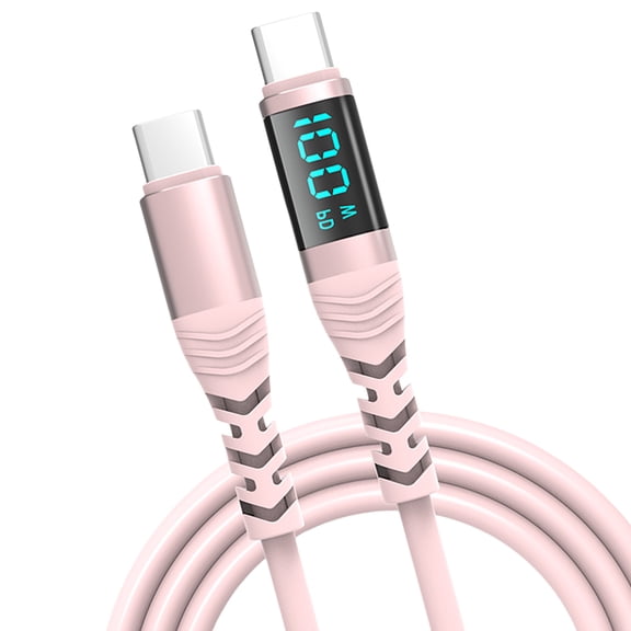 Digital Display USB C to USB C Fast Charging Cable 20V 5A 100W Charging Cable for Smartphones Tablets Laptops