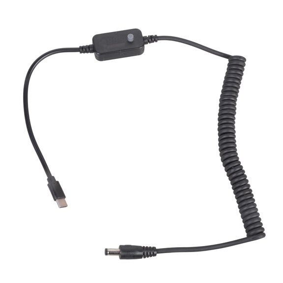 Digital Display USB Type C to DC5521 Spring Power Cable Adjustable Voltages 5V 9V 12V 15V 20V for Multiple Gadgets