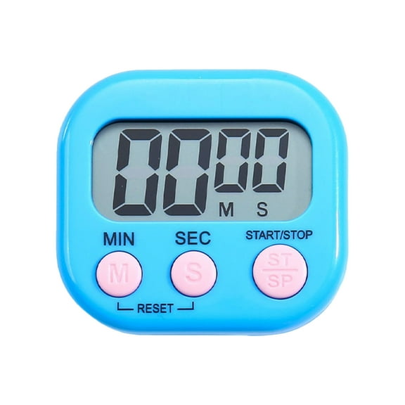 Digital Display Visual Electronic Timer with Large LCD Screen Back and Foldable Stand for Kitchen Cooking Student Reading Study Meeting Sports Reminder Blue