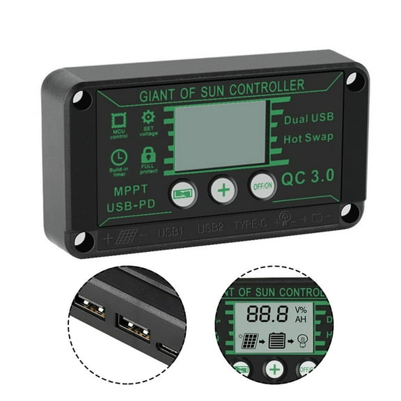 Digital Display Waterproof Mppt Charge Controller Solar Panel Regulator 10-100A 20A