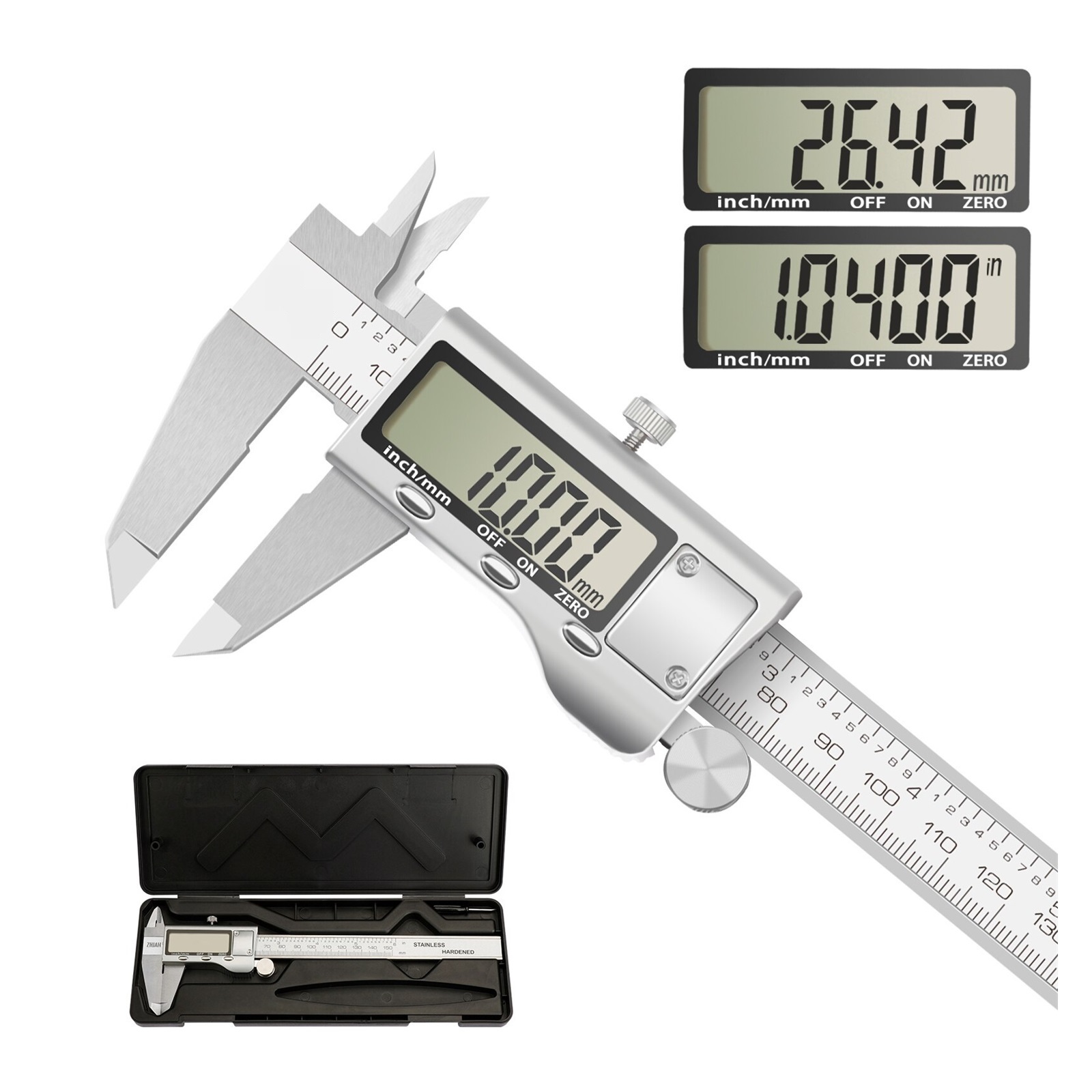 Digital DisplayStainless Steel High Precision Waterproof Electronic Vernier Caliper Micrometer Measuring Tool
