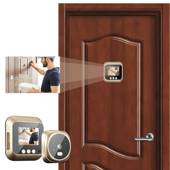 Digital Door Viewer with 2.4in TFT LCD, Intelligent Door Peephole Motion Detection Infrared Night Vision 135 Viewing Doorbell Intercom for 30-110mm Door