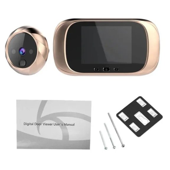 Digital Door Viewer Peephole Camera With 2.8-Inch LCD Screen, 90° Wide Angle Lens, Photo Capture, Built-in Memory And Battery Powered For Home Security(Gold)