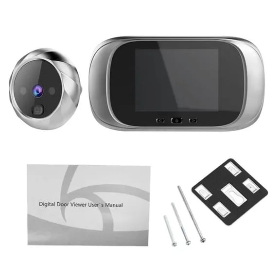 Digital Door Viewer Peephole Camera With 2.8-Inch LCD Screen, 90° Wide Angle Lens, Photo Capture, Built-in Memory And Battery Powered For Home Security(Silver)