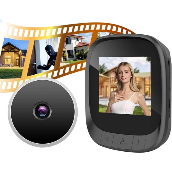 Digital Door Viewer, Smart Visual Video Peephole WLAN Electronic Peephole Viewer Security Eye Monitoring Camera with Infrared & HD LCD Screen Wide Angle Support Recording/Snapshot