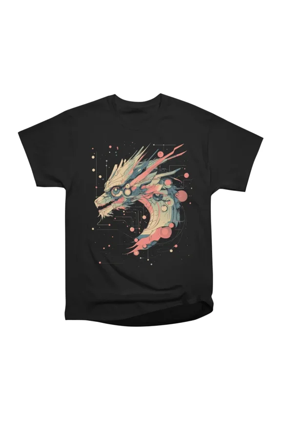 Digital Dragon T-Shirt Tee Gift For Him Merch For Her Apparel For Friend