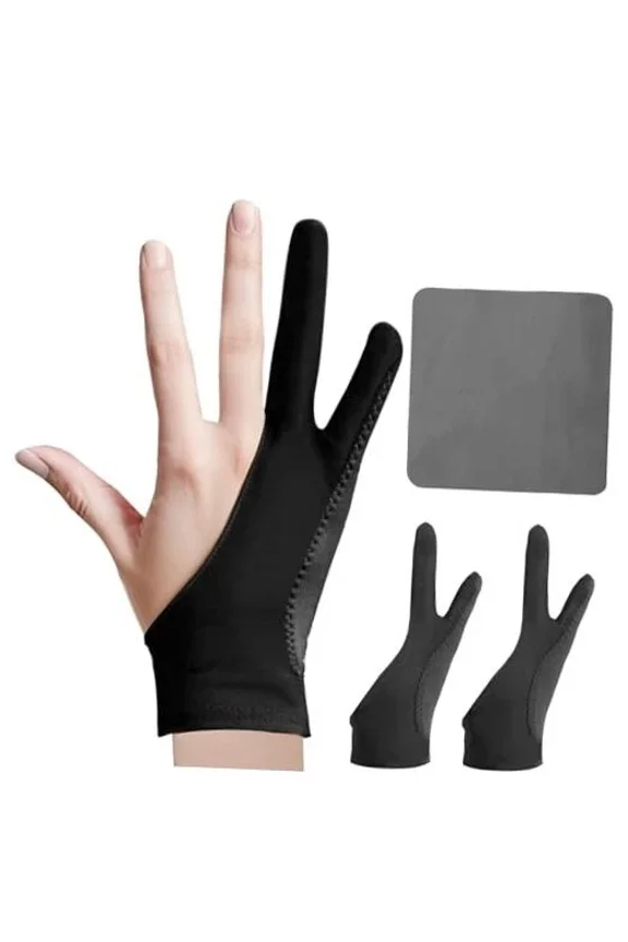 Digital Drawing Glove: 3-Layer Palm Rejection, Two-Finger Medium Midnight Ink