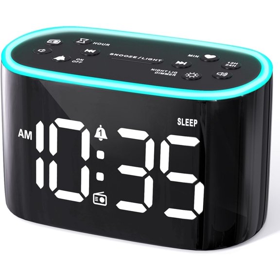 Digital Dual Alarm Clock for Bedroom Dimmer Adjustable USB Charger Easy to Set