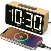MPOW Alarm Clocks for Bedrooms, Digital Clock with Large Display, Desk Clock for Bedside, Super Loud for Heavy Sleepers, Power-Off Memory & Alarm, 4 Level Brightness +Off, Dual Alarm, 12/24H