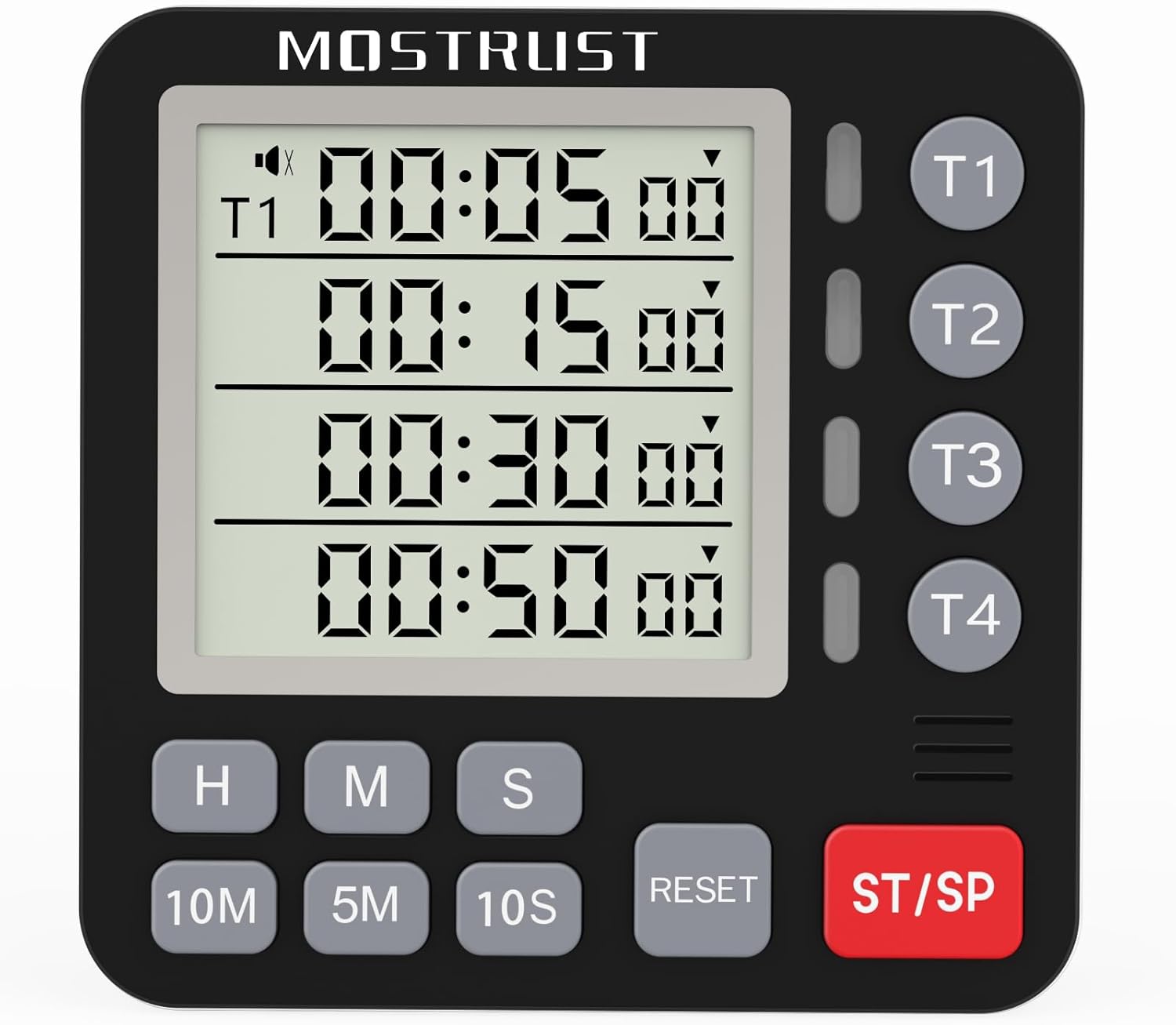 Digital Dual Kitchen Timer, 4 Channels Independent Countdown Timer ...